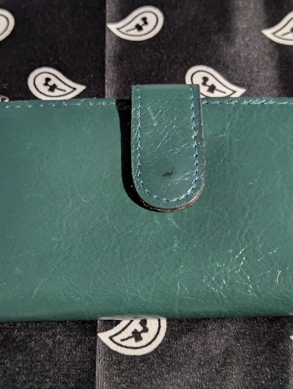 Patricia Nash Teal Leather Wallet with Embossed Logo